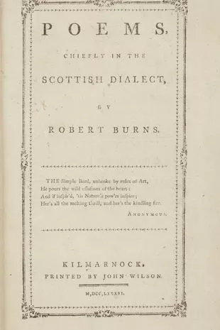 A page from the first edition of Poems Chiefly In The Scottish Dialect