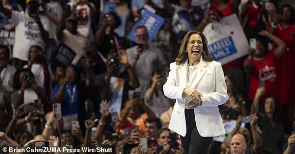 Mandatory Credit: Photo by Brian Cahn/ZUMA Press Wire/Shutterstock (14677120ax) Vice President KAMALA HARRIS holds a rally at the Enmarket Arena during a two-day bus tour through southern Georgia. Harris Campaign Rally in Savannah, Georgia, u.s.a - 29 Aug 2024