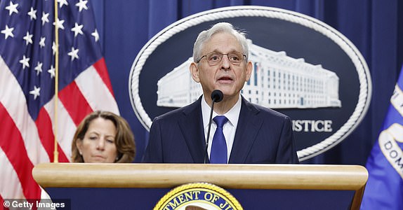 WASHINGTON, DC - AUGUST 23: U.S. Attorney General Merrick Garland speaks during a press conference at the U.S. Department of Justice on August 23, 2024 in Washington, DC. Officials with the Department of Justice held the news conference to make an announcement pertaining to their antitrust lawsuit against the real estate software company RealPage. (Photo by Anna Moneymaker/Getty Images) *** BESTPIX ***