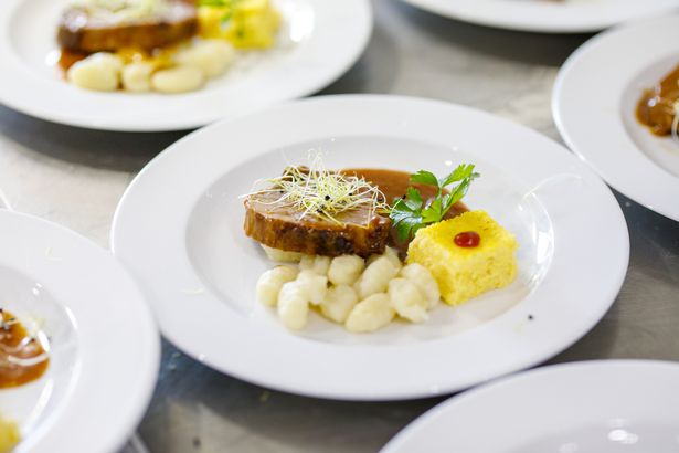 a plate of food on board the MS My Wish