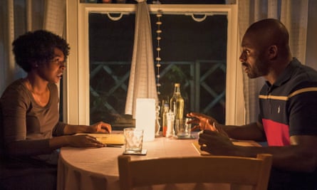 Nadine Marshall as Jackie and Idris Elba as Mark in Second Coming.