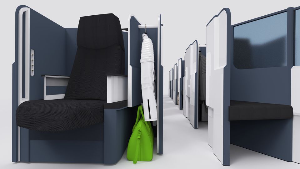 The seat can be converted from an upright position to a flat bed using a mechanical system (Future Travel Studio/PA)