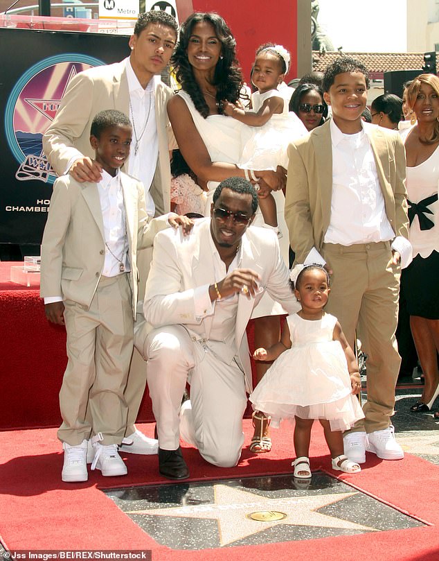 Combs, Porter, and family at the unveiling of his star on the Hollywood Walk of Fame in Los Angeles on May 2, 2008