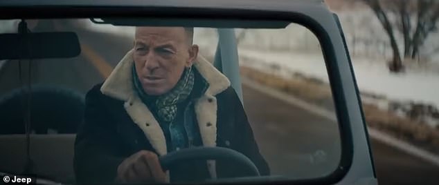 American icon and singer Bruce Springsteen starring in a Jeep Super Bowl advert