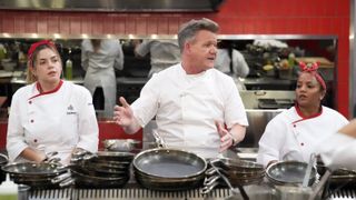 Carmen, Gordon Ramsay and Claudia on Hell's Kitchen