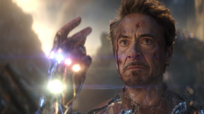 Tony Stark snapping fingers in Avengers: Endgame