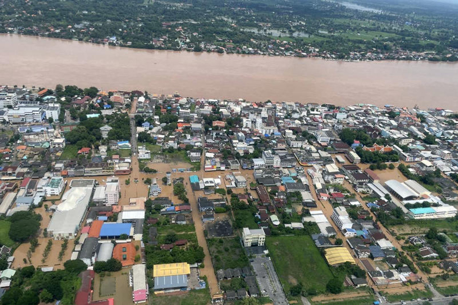 Flooding in Nong Khai province on Sept 16. (Photo: Royal Thai Air Force)