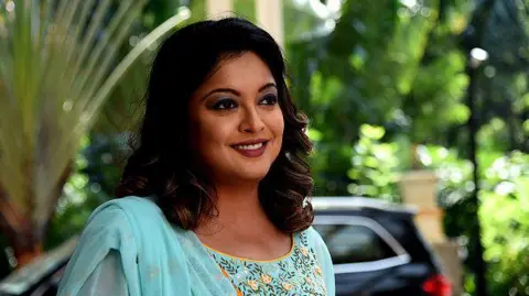 Getty Images Bollywood actress Tanushree Dutta arrives to attend an event for Indian news television channel Aaj Tak in Mumbai on October 23, 2018.