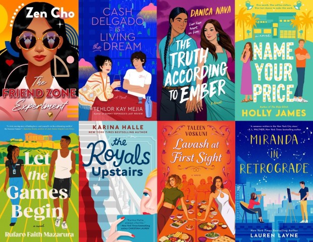 Some end of the summer romances for book lovers. (Covers courtesy of Tor.com, Dell, Berkley, Dutton, Flatiron and Gallery Books)