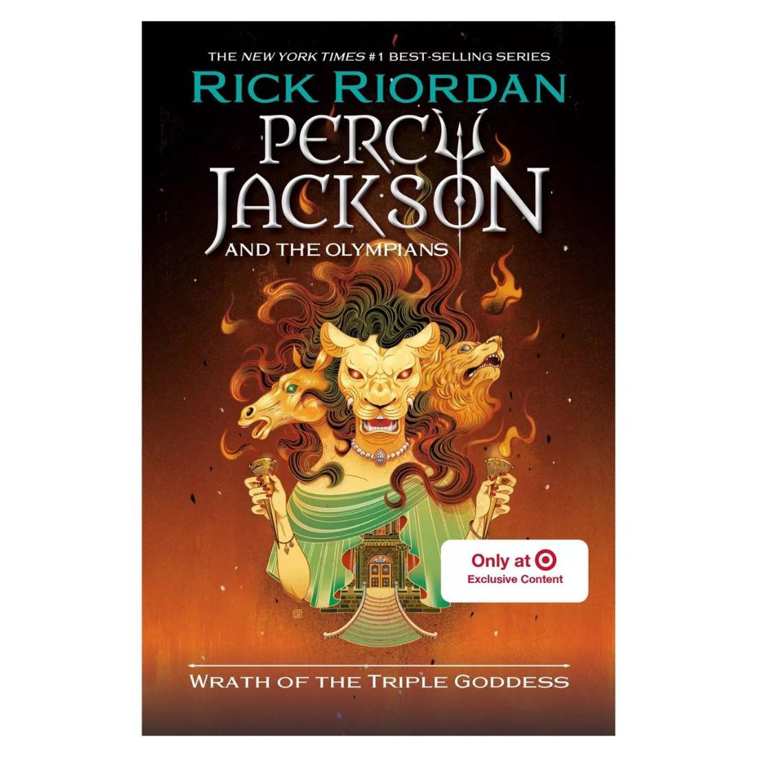 book cover of percy jackson and the wrath of the triple goddess with Target exclusive badge