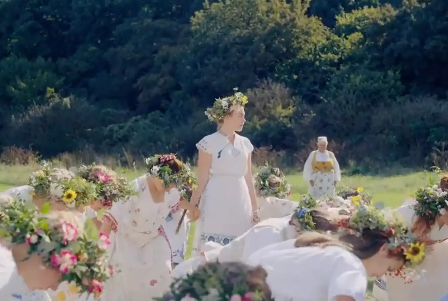 Things are going a bit weird for Florence Pugh in Midsommar. (A24)