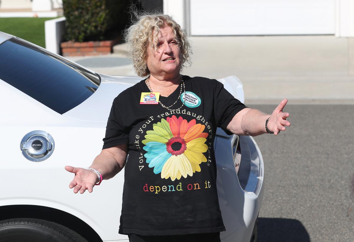 Protect Huntington Beach co-founder Cathey Ryder thanks volunteers and officials for their help.