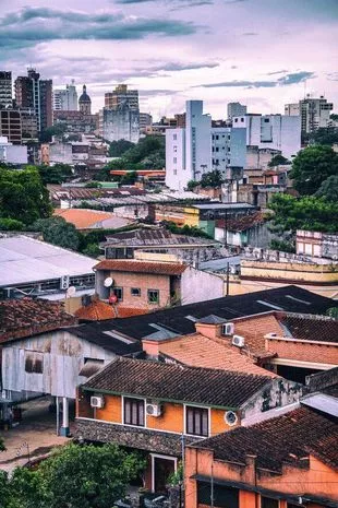 A panoramic view of Asunción and its houses in Paraguay