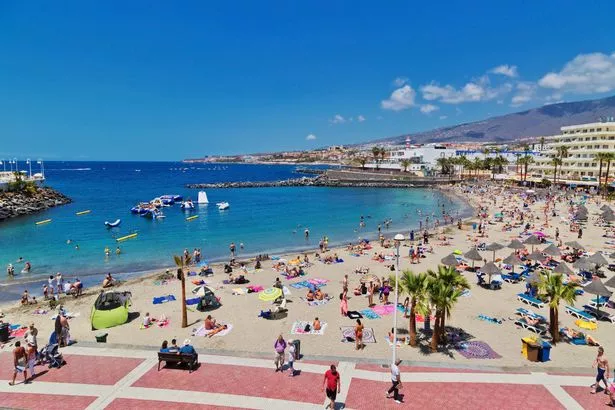 Colon beach on the Costa Adeje on Tenerife is a popular spot in high season