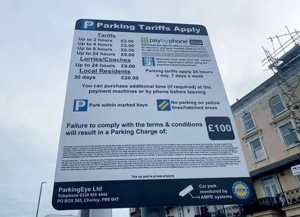 The sign at the Lido car park in Margate