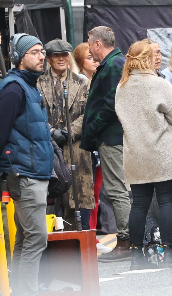 He was seen chatting to director Steven Knight on the set during a break from filming