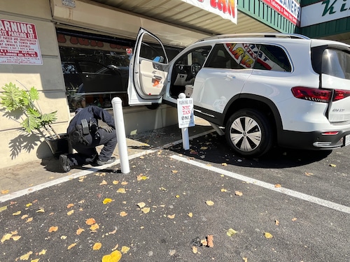 Akron Plaza vehicle into building 2024