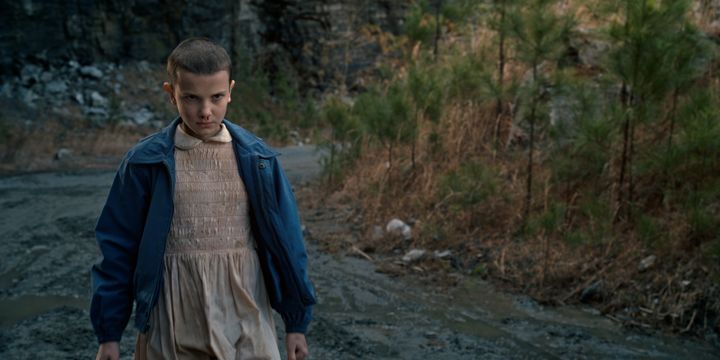 Millie Bobby Brown as Eleven in the very first season of Stranger Things