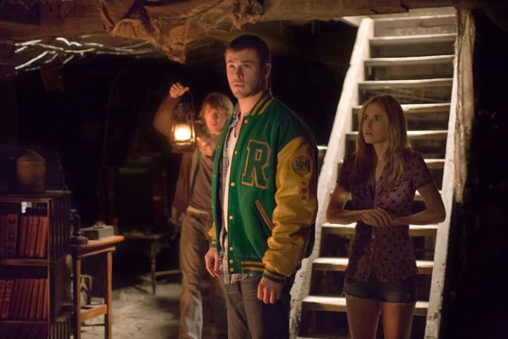 Fran Kranz, Chris Hemsworth and Anna Hutchison in The Cabin In The Woods