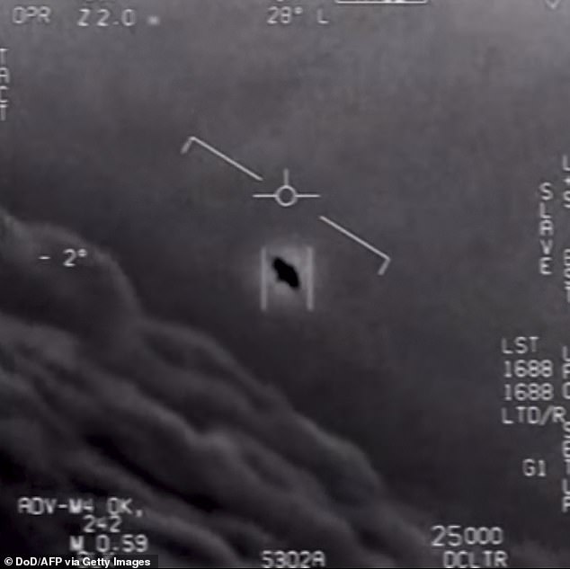 Luis Elizondo, the ex-Pentagon official who has made a name for himself as an 'on the record' UFO whistleblower, has also spoken out recently claiming that the UFOs seen by military witnesses deploy anti-gravity tech. In his new memoir, Imminent, Elizondo specifically cited the Gimabl UFO video (still above) caught on infrared by Navy pilots in 2015