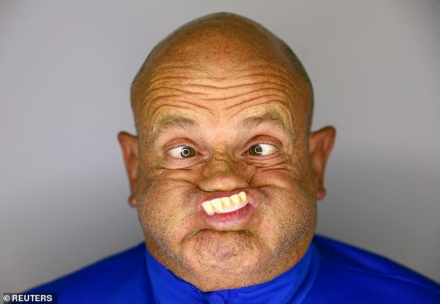 Adrian Zivelonghi practises ahead of the World Gurning Championships - arguably one of the ugliest sports