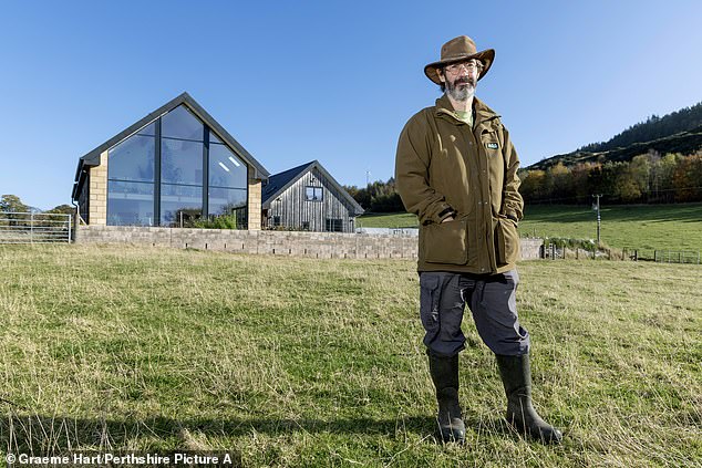 James at the spectacular home he built on the farm in Fife that belonged to his parents