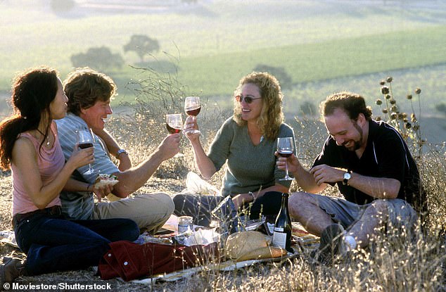 Oh, Haden Church, Madsen and Giamatti pictured in a still from the motion picture