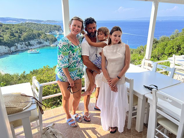 Alisa Zotimova, 44, has had to shelve plans to grow her business which involved hiring new staff members. She is pictured with her husband Atem, daughter Liza, 19, and son Leo, 5