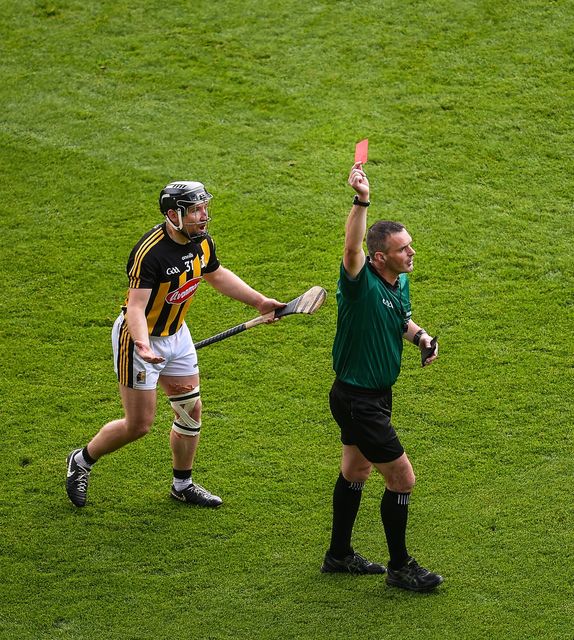 Richie Hogan reacts after being sent off by James Owens in the 2019 All-Ireland final. Photo: Sportsfile