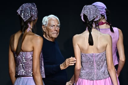 Italian designer and businessman Giorgio Armani.