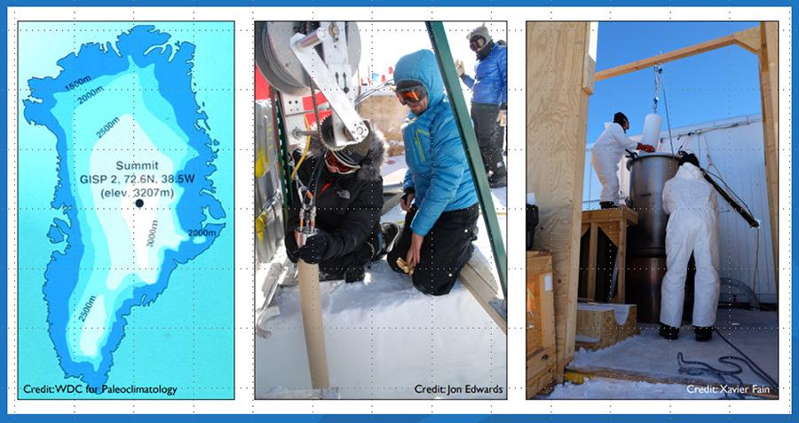 Greenland field site ice core collection