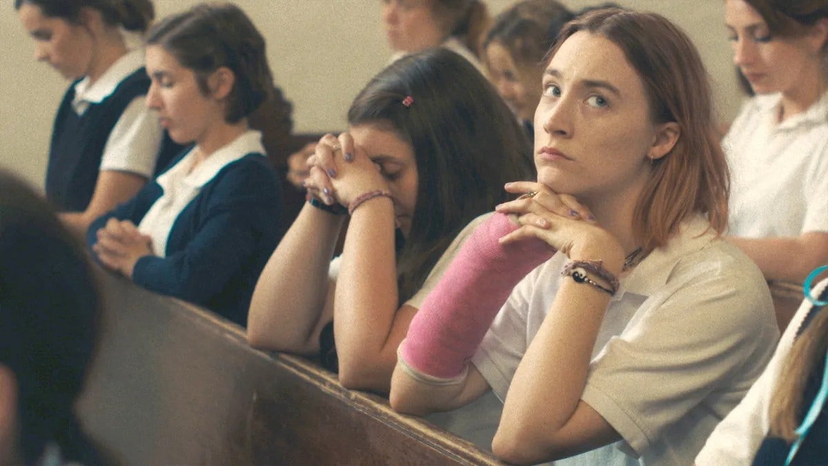 The young Ladybird tries to pray but is distracted while kneeling in a church pew in 