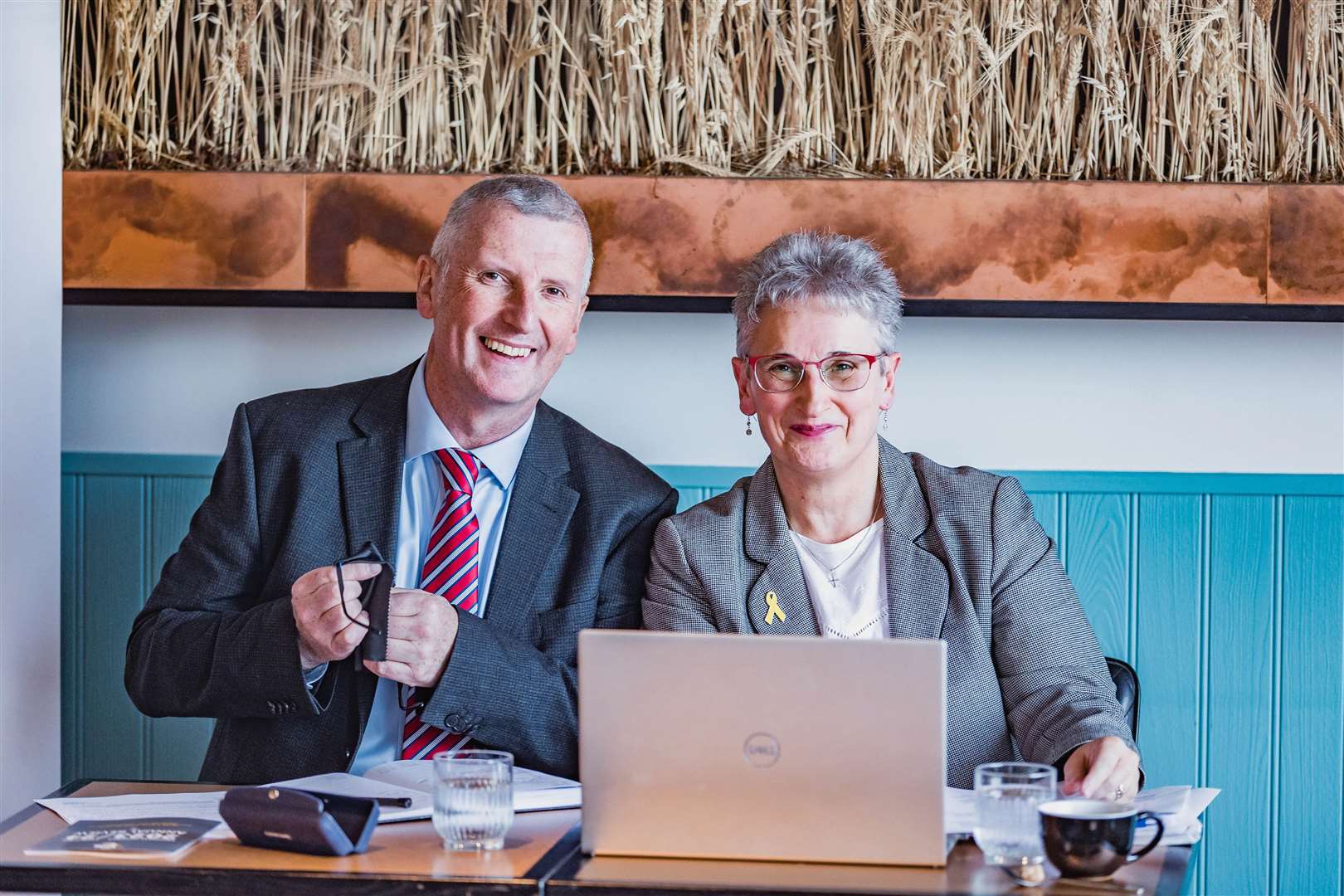 Stephen Sutherland and Trudy Morris at the AGM.