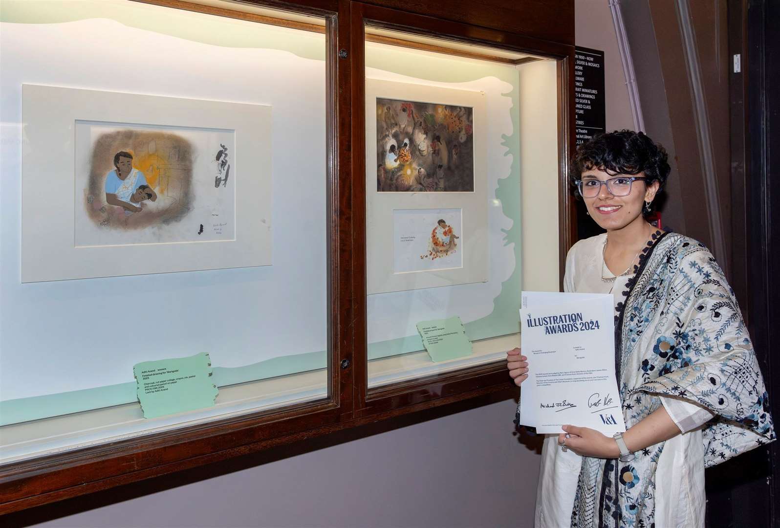 Aditi Anand with her V&A award. Picture: Victoria and Albert Museum, London