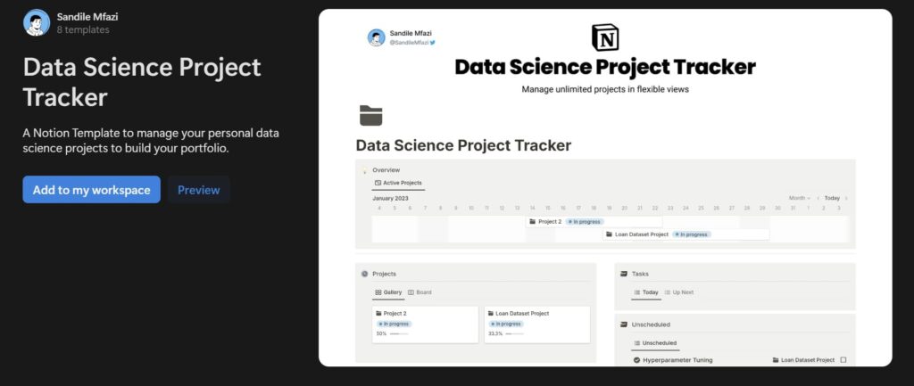 data science project tracker