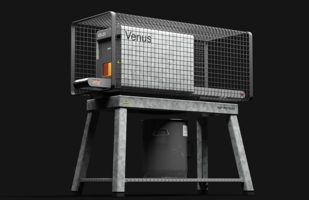 Sun Metalon's Venus-1, a standalone unit built for localized recycling. Image via Sun Metalon.