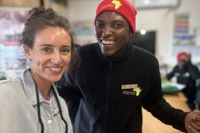 Students mingle with guests at Grootbos Private Nature Reserve's on-site Green Futures College