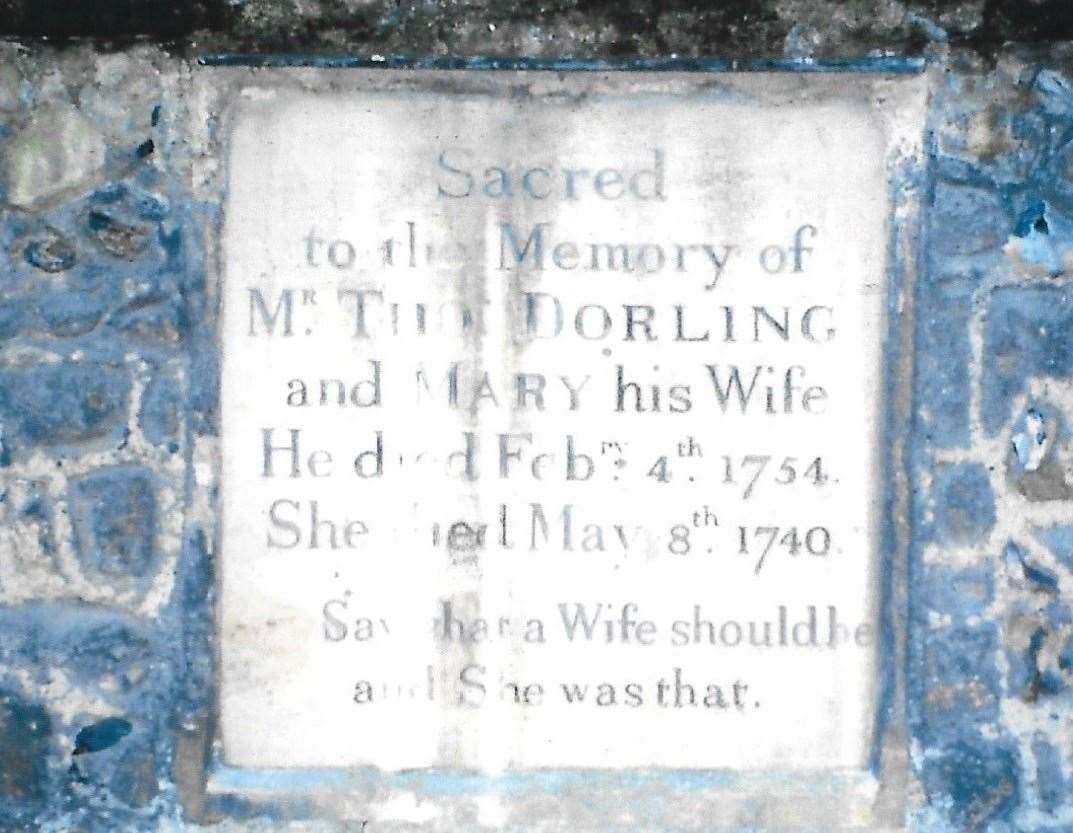 One of Martyn's favourite memorials is sacred to the memory of Mr Thos Dorling and his wife Mary - 