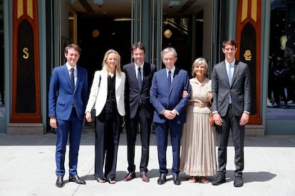 Bernard Arnault, owner of LVMH, with his family.