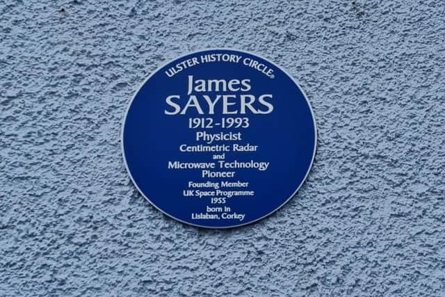 The Ulster History Circle plaque to James Sayers was unveiled at the former National School next to Ballyweaney Presbyterian Church.  Photo: Helena McManus