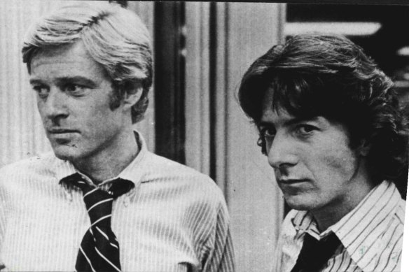 Robert redford and Dustin Hoffman in All the President’s Men.