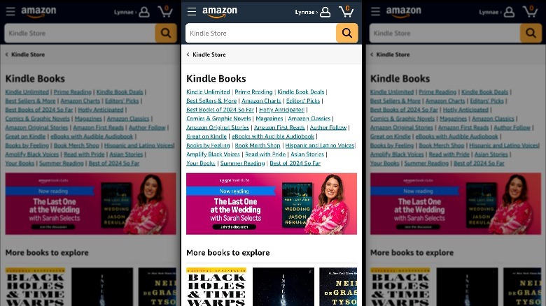 Kindle Store mobile web browser