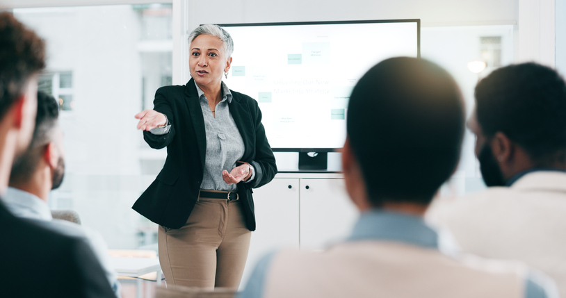 Businesswoman having a discussion