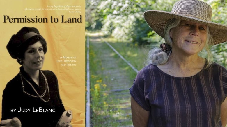 The book cover featuring a sepia photo of a woman dressed in black wearing two necklaces and a black hat and a woman in a garden with white hair and wearing a straw hat