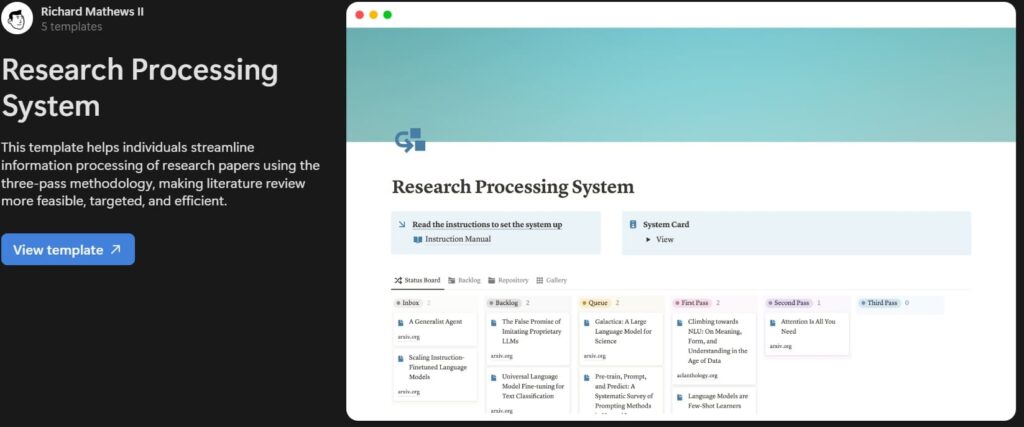 research processing system