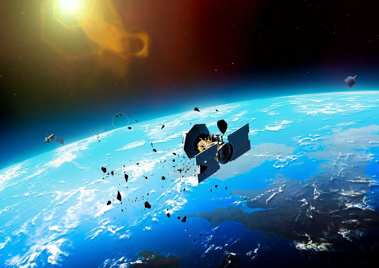 The dangers of the Kessler syndrome mean our satellites could be taken out by space junk (Getty Stock Image)