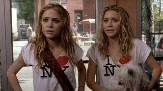 Mary-Kate and Ashley Olsen wearing 