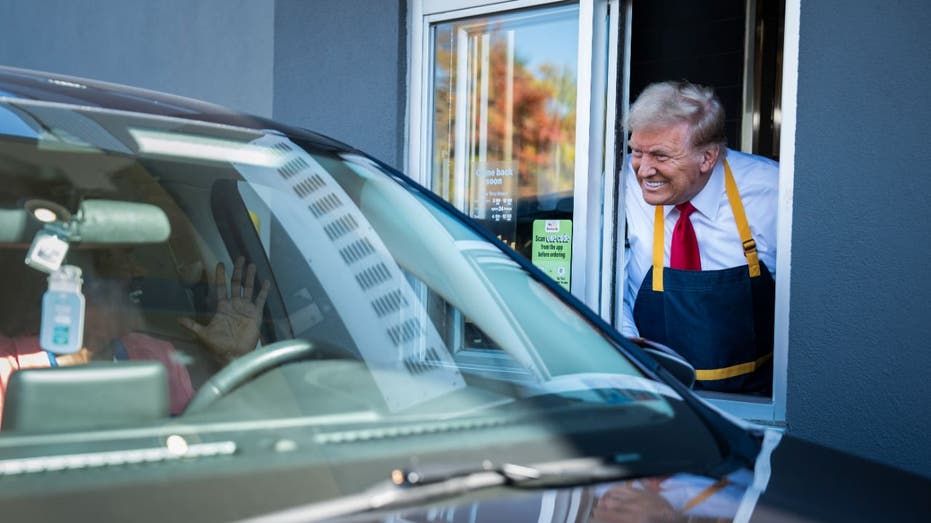 Trump working McDonald's drive-thru window