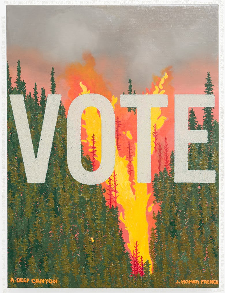 Vote poster with fire