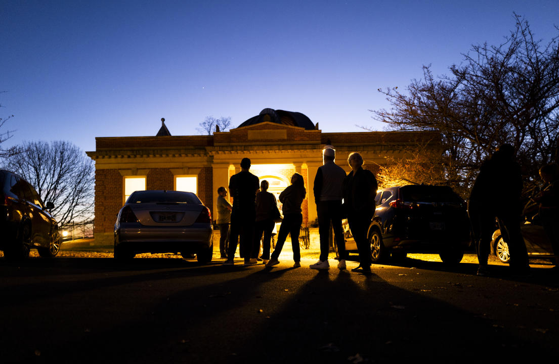 CINCINNATI, OHIO - NOVEMBER 5: Voters line up outside a polling place at the Cincinnati Observatory on November 5, 2024 in Cincinnati, Ohio. Americans cast their ballots today in the presidential race between Republican nominee former President Donald Trump and Democratic nominee Vice President Kamala Harris, as well as multiple state elections that will determine the balance of power in Congress. (Photo by Stephen Maturen/Getty Images)